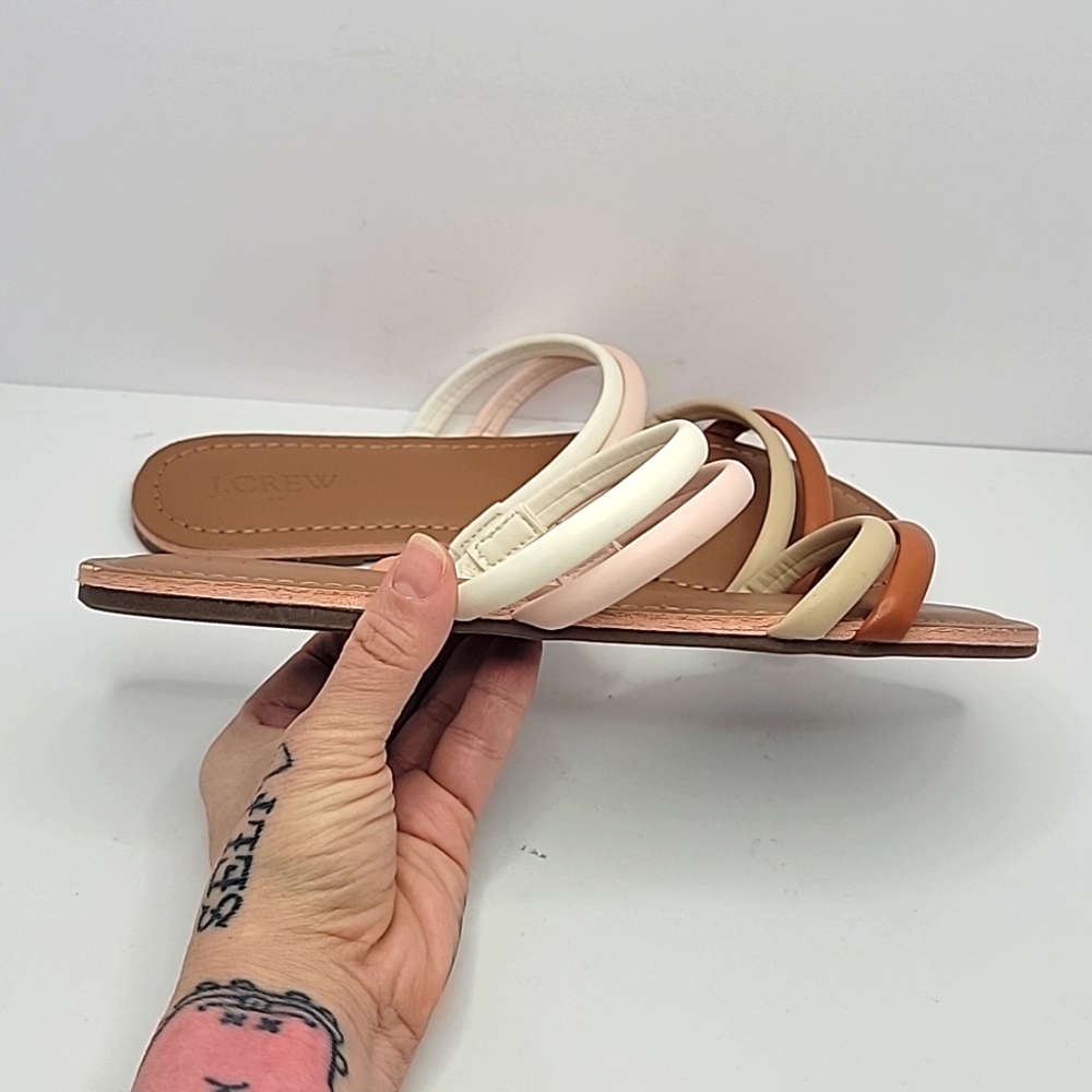 J. Crew | Seaside pastel strappy slide sandals | WMS 8 | NWT - Picture 1 of 9